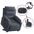 thumbnail image 3 of vidaXL Fauteuil Inclinable de Massage Debout Velours Gris Foncé, 3 of 5