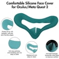 thumbnail image 4 of Accessories For Oculus Quest 2, [2023 Upgraded] VR Silicone face Cover, Quest 2 Touch Controller Grip Cover, Protective Lens Cover, Disposable Eye Cover, Thumb Button Cap, Green, 4 of 7