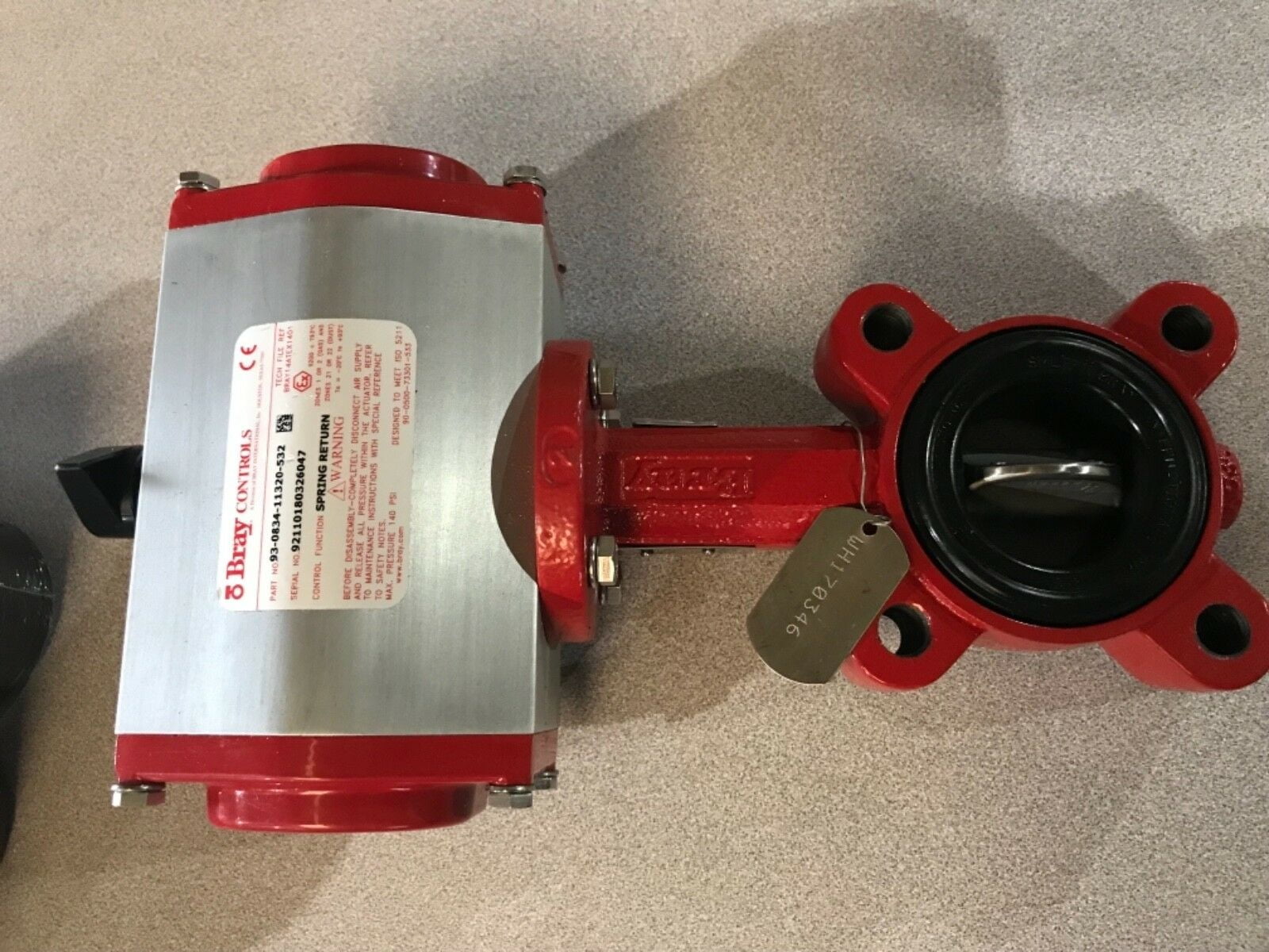 Bray Pneumatic Actuator and Valve 93083411300532 S/R 50 psi