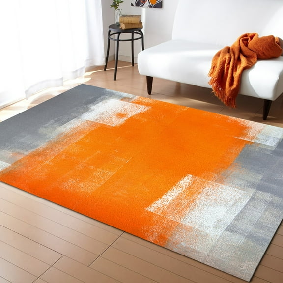 Coral velvet Orange Gray Abstract Texture Carpet for Living Room Rug Home Bedroom Bedside Decor Rugs Mat Kids Game Mats