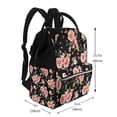thumbnail image 2 of Daiia Rose Flowers Large Capacity Baby Bag Waterproof Stylish Diaper Bag Mummy Backpack Adjustable Straps Diaper BagBaby Essentials Bag, 2 of 6
