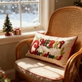 thumbnail image 5 of Cheapark Red Snowflake Embroidered Christmas Pillow - Merry Christmas Themed Cushion Cover, Soft Accent for Sofa & Bedroom Holiday Decor, 5 of 6