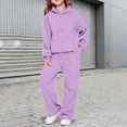 thumbnail image 3 of YUNLIUU Girls Sweatsuit 2 Piece Hoodies and Sweatpants Sweat Set,14 Years,Purple, 3 of 9
