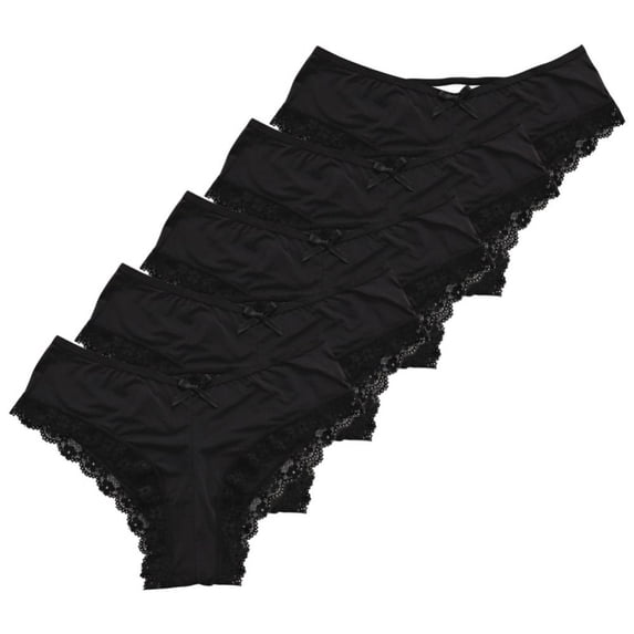 Pack of 5 Sexy Retro Lace Thongs for Women,Mid Waist Thong Panties Underwear Soft Breathable Ladies Panties