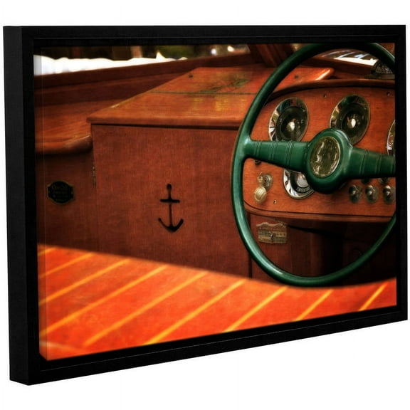 ArtWall Kevin Calkins "Chris Craft Interior" Gallery-Wrapped Floater-Framed Canvas