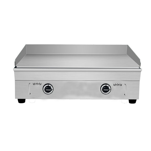 INTSUPERMAI LPG Gas Griddle Commercial Countertop Flat Grill Stainless Steel