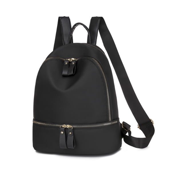 Minnieouse de tela Oxford para mujer, forro de poliéster portátil, correa doble ajustable de Color sólido, elegante bolso transpirable de moda Mochilas Negro Minnieouse AP012297-02