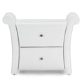thumbnail image 2 of Baxton Studio Victoria Table de Chevet 2 Tiroirs en Similicuir Blanc Mat, 2 of 3