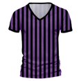 thumbnail image 3 of European Striped Men Casual Sports V Neck Short Sleeve Tennis T Shirt Comfortable Fitness Summer Trend Tee, 3 of 5