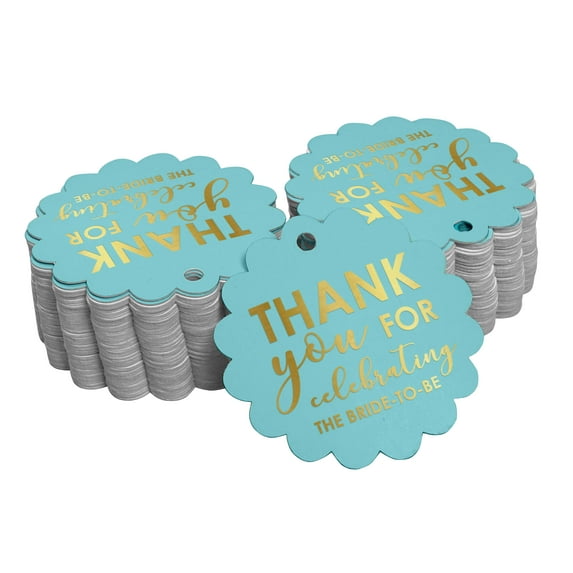 Inkdotpot Gold Foil Paper Hang Tags Thank You Celebrating The Bride To Be Bridal Shower Favor Tags 50 Pieces