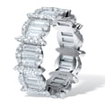 thumbnail image 2 of PalmBeach Jewelry 3.53 TCW Baguette Cubic Zirconia Silvertone Eternity Ring, 2 of 5