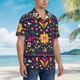 thumbnail image 5 of Balery Cinco De Mayo Floral Print Men's Hawaiian Shirts Short Sleeve Beach Shirt Relaxed Fit Vacation Button Down Shirts-3X-Large, 5 of 9