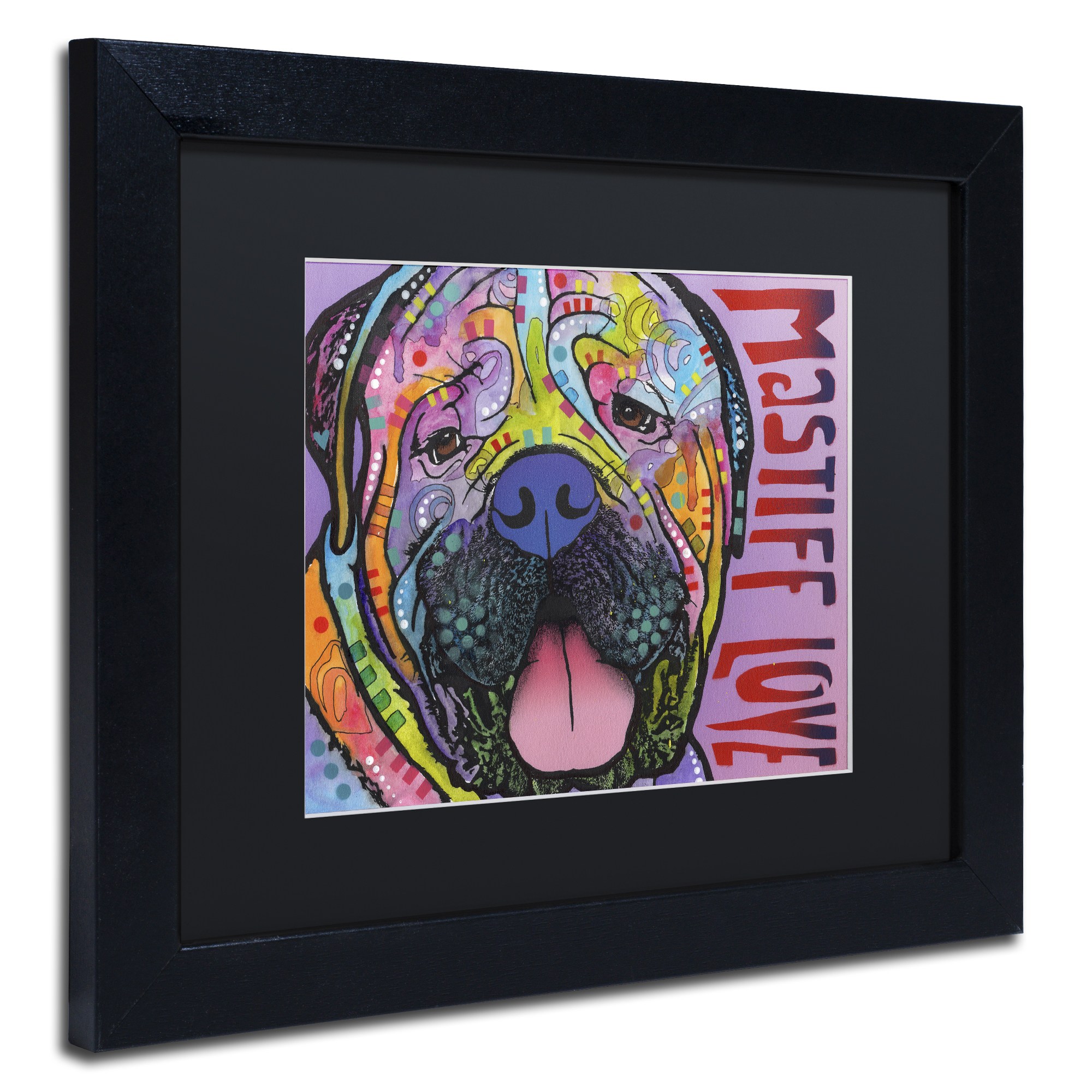 Trademark Fine Art 'Mastiff Love' Canvas Art by Dean Russo, Black Matte, Black Frame