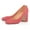 Pink, variant on YDN Women Fashion Round Toe Slip on Pumps Mid High Chunky Heels Comfortable Party Business Dress Shoes Size 7 Leopard