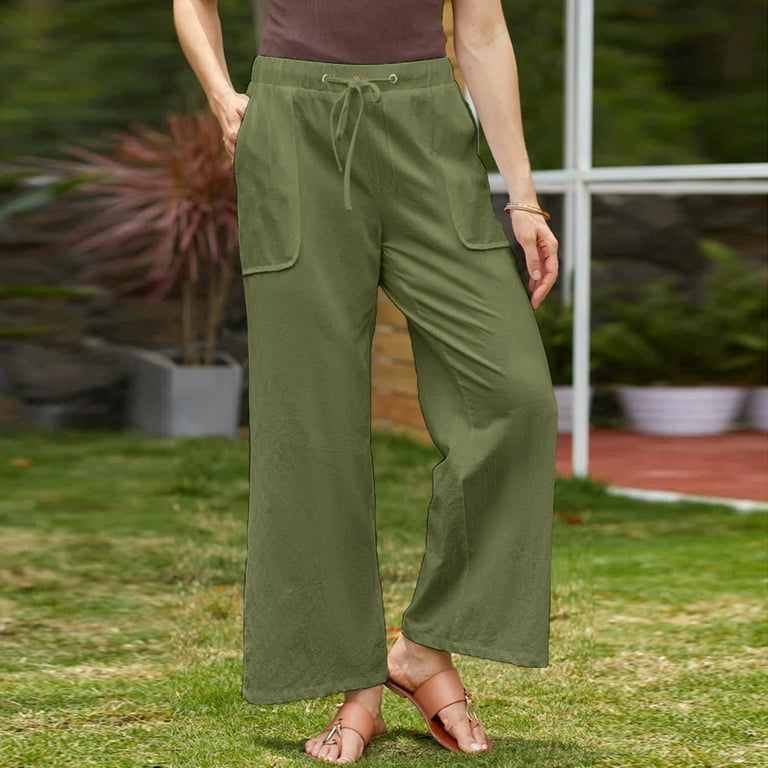 Pxiakgy Cotton Linen Pants Women 2025 Casual Straight Leg