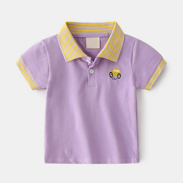 Chemises Polo pour Petits Garçons T-Shirt Rayé Chemises de Mode pour Garçons Chemises à Manches Courtes pour Tout-Petits Tenue pour Garçons 4T