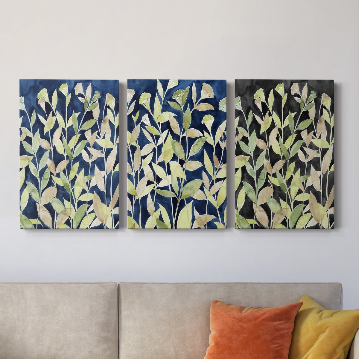 Indigo Blooming Night I Premium Gallery Wrapped Canvas - Ready to Hang - 24 x 36 Each