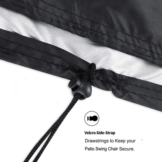 Funda para Silla Colgante, Funda Impermeable para Asiento de Columpio de jardín, Tela Oxford 210D Protege los Muebles del sillón (115 x 190 cm), Negro