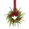 thumbnail image 2 of Small Christmas Wreath Berry Accented Mini Artificial Christmas Wreath Pine Greenery Hanging Wreath for Shelf Farmhouse Home Window Door DIY Xmas Holiday Party Decor 1Pcs, 2 of 7