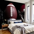 thumbnail image 2 of Wallpaper Retro Vintage Football Helmet Sports Fitness Athlete Peel and Stick Wall Murals 100"H x 144"W Removable PVC Wall Paper Self-Adhesive Wall Paintings Art Decor for Bedroom Living Room, 2 of 7