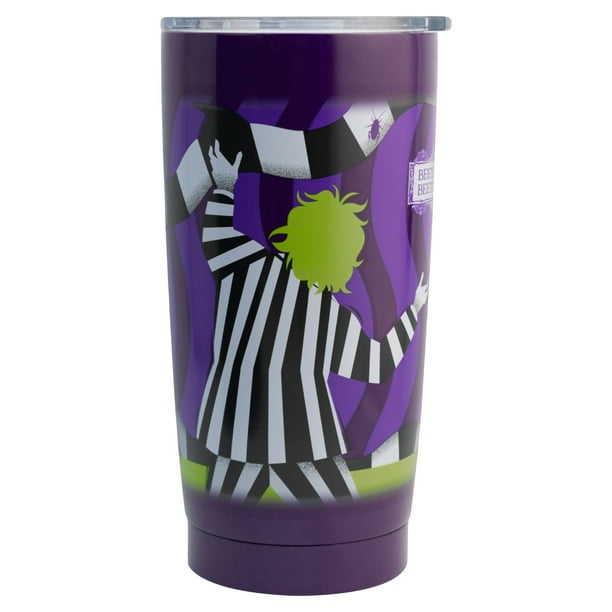 Termo Doble Pared con Tapa Deslizable Beetlejuice con Gusano Capacidad 500 Ml Morado Ambient 21