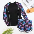 thumbnail image 4 of WREESH Womens Two Piece Swimsuit Rash Guard Swimsuits New Fashion Long Sleeve Split Swimsuit Casual Bikini Swimsuit Beach Bathing Suit Black, 4 of 9