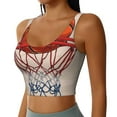 thumbnail image 2 of Kdxio Basketball Shot Print Workout Crop Tank Top for Women Racerback Yoga Tank Tops Athletic Sports Shirts Exercise Undershirts, 2 of 5