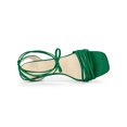 thumbnail image 4 of BLISSFUL STEP Women's Shoes Lace-Up Kitten Heel Open Toe Slingback Sandals Green 7, 4 of 7