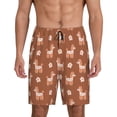 thumbnail image 1 of Balery Cute Poodle Dog Pantalones cortos de pijama de punto de algodón para hombre con cinturilla y bolsillos-4X-Large, 1 of 6