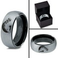 thumbnail image 4 of Tungsten Horse Horses Equestrian Equine Equidae Band Ring 8mm Men Women Comfort Fit Black Dome Brushed Gray Polished, 4 of 4
