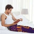 thumbnail image 6 of Picia Mardi Gras2 Mens Soft Woven Cotton Elastic Waistband Sleep Pajama Pant Lounge Sleep Pant With Pockets And Drawstring-Small, 6 of 9