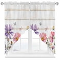 thumbnail image 2 of Pink Purple Daisy Swag Curtain Valance for Windows, Butterfly Watercolor Floral Window Treatments Short Swag Topper for Kitchen Windows Bathroom Bedroom, 36"x63", 2 of 8