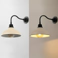 thumbnail image 6 of JONATHAN Y Aurora 12.25" 1-Light Farmhouse Industrial Indoor/Outdoor Iron LED Gooseneck Arm Outdoor Sconce, Matte Almond, 6 of 8