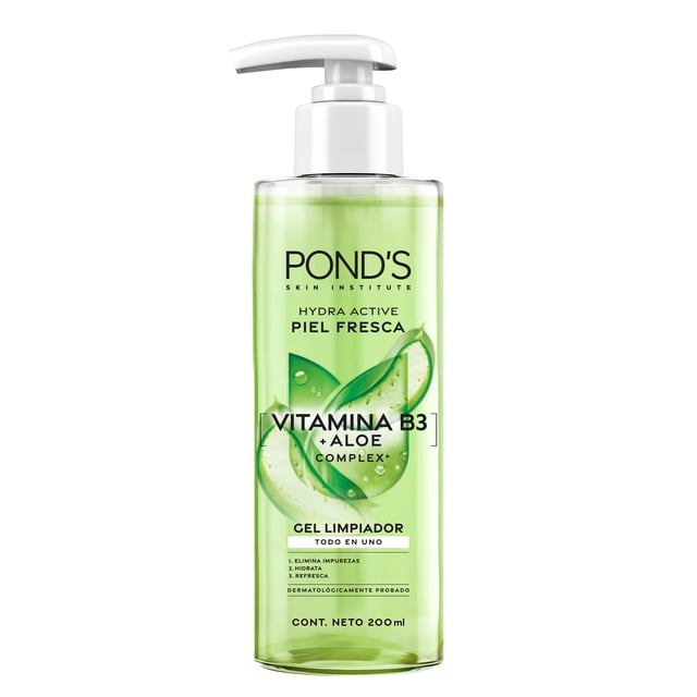 Gel Limpiador Facial Pond's Hydra Active Piel Fresca Aloe Complex, 200 ml