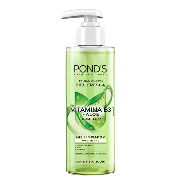 Gel Limpiador Facial Pond's Hydra Active Piel Fresca Aloe Complex, 200 ml