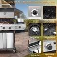 thumbnail image 3 of 4-Burner Propane Gas BBQ Grill with Side Burner, 37,000 BTU Stainless Steel Construction with Porcelain-Enameled Grates for Outdoor Cooking, Camping, and Patio Backyard, 3 of 8