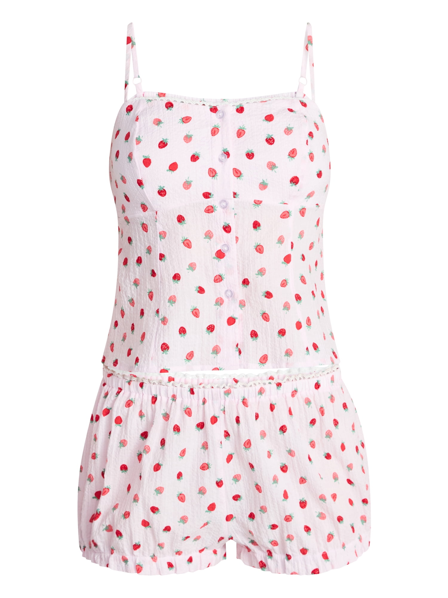 No Boundaries Cami Top and Bloomer Shorts Sleep Set, 2-Piece, Women's XS-XXL