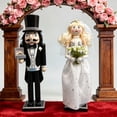 thumbnail image 3 of Yihuala Wooden Bridal Groom Figurine Hand Carved Wedding Nut Sculpture For Christmas Decoration Wedding Anniversary, 3 of 13