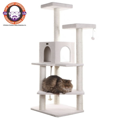 UPC: 0815481010208 | Armarkat real wood Cat Tree & Condo Scratching Post Tower  Ivory  57  Ivory
