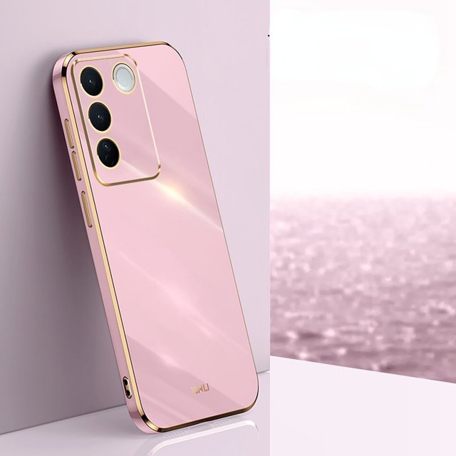 Silicona Suave A Prueba De Golpes TPU Cuadrado Chapado Multi Color Carcasa Para Vivo V27E V27 Pro V25e V25 X90 Plus Cubierta Trasera