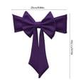 thumbnail image 3 of Ties-free Elastic Chair Back Bow Decoration - Thickened Fabric Flower Decor for Hotel Banquets, Weddings, Parties, Easy-to-install Chair Cover Accent to Elevate Event Decor, 9.84*17.72in, Purple, 3 of 6