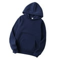 thumbnail image 3 of Sudadera con capucha Sudadera con capucha unisex de algodón Sudadera con capucha que absorbe el sudor Sudadera con capucha, azul oscuro, 3XL Vogacara AP000776-72, 3 of 7