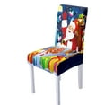 Christmas Dining Room Printed Chair Cover Stretch Christmas Chair