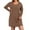A0512-Khaki, variant on QUINDOS Womens Dresses Casual Sundress Short Sleeve Crew Neck Plus Size Dresses Summer Solid Color Mini Above Knee Womens Dresses