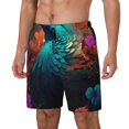 thumbnail image 1 of Fotbe Colorful Flower Bird Traje de Baño para Hombre – Shorts de Natación de Secado Rápido con Forro y Bolsillos-Small, 1 of 6