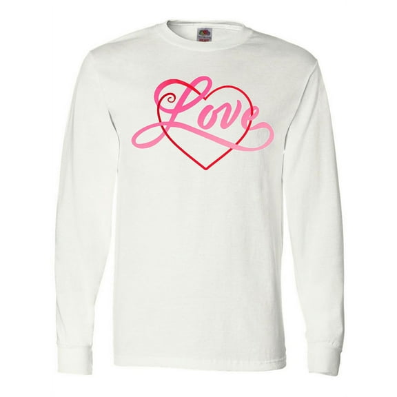 Inktastic Love in Red and Pink with Heart Long Sleeve T-Shirt