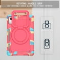thumbnail image 4 of Rugged Kids Case for Lenovo Tab M11 11" 2024, Heavy Duty Shockproof 360°Swivel Ring Stand Handle Case Cover for Lenovo Tab M11 11" 2024, Colorful/Rose, 4 of 8