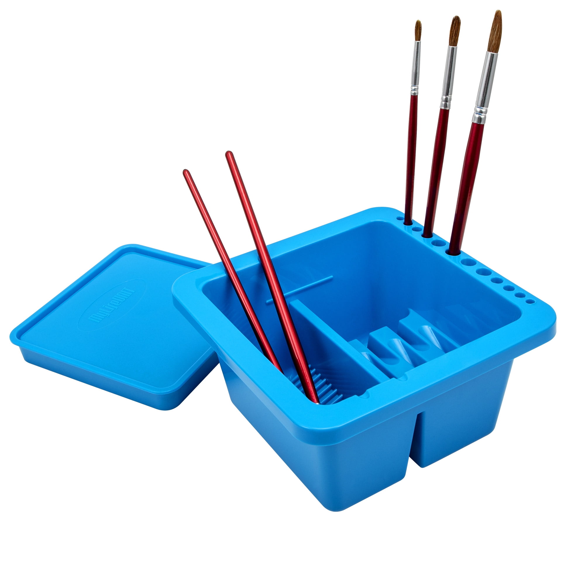 MyLifeUNIT Paint Brush Cleaner, Paint Brush Holder and Organizers for Acrylic, Watercolor, and Water-Based Paints (Blue)