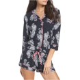 thumbnail image 1 of PJ Salvage Camisa de pijama con botones de Paisley para mujer, negro, mediano P.J. Salvage Camisa con botones, 1 of 2