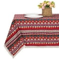 thumbnail image 2 of Bohemian Style Square Tablecloth Cotton Linen Lace Boho Table Cloth for Kitchen Dining Room Tabletop Decoration, 2 of 6